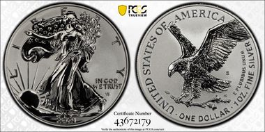 2021-S $1 Silver Eagle Rev PR - Type 2 Designer Edition - First Strike PR70
