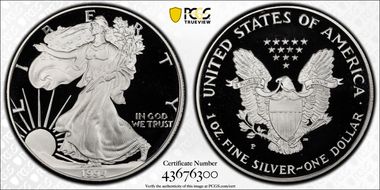 1994-P $1 Silver Eagle PR69DCAM