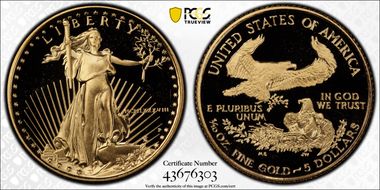 1988-P $5 Gold Eagle PR69DCAM
