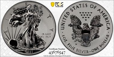 2021-W $1 Silver Eagle Rev PR - Type 1 Designer Edition - First Strike PR70
