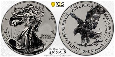 2021-S $1 Silver Eagle Rev PR - Type 2 Designer Edition - First Strike PR70