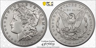 2021-D $1 Morgan Dollar 100th Anniversary MS69