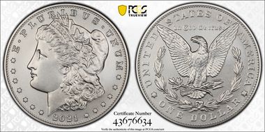 2021-S $1 Morgan Dollar 100th Anniversary MS70