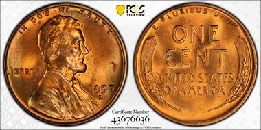 1957-D 1C MS64RD
