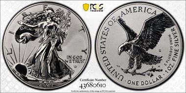 2021-S $1 Silver Eagle Rev PR - Type 2 Designer Edition - First Strike PR69
