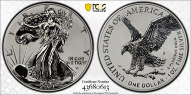 2021-S $1 Silver Eagle Rev PR - Type 2 Designer Edition PR70