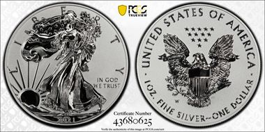 2021-W $1 Silver Eagle Rev PR - Type 1 Designer Edition PR70