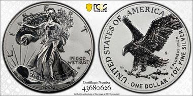 2021-S $1 Silver Eagle Rev PR - Type 2 Designer Edition PR70
