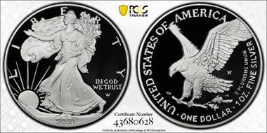 2021-W  $1 Silver Eagle - Type 2 PR70DCAM