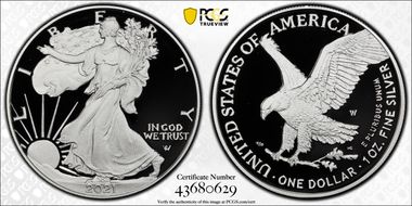 2021-W  $1 Silver Eagle - Type 2 PR70DCAM