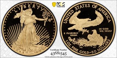 2010-W $50 Gold Eagle PR69DCAM