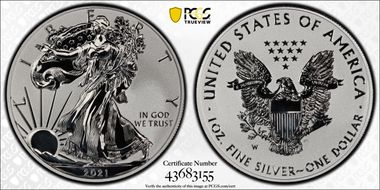 2021-W $1 Silver Eagle Rev PR - Type 1 Designer Edition - First Strike PR70
