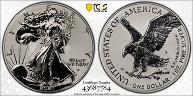 2021-S $1 Silver Eagle Rev PR - Type 2 Designer Edition - First Strike PR69