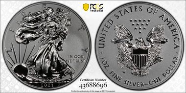 2021-W $1 Silver Eagle Rev PR - Type 1 Designer Edition - First Strike PR70
