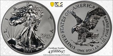 2021-S $1 Silver Eagle Rev PR - Type 2 Designer Edition - First Strike PR69