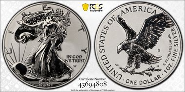 2021-S $1 Silver Eagle Rev PR - Type 2 Designer Edition - First Strike PR70