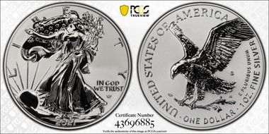 2021-S $1 Silver Eagle Rev PR - Type 2 Designer Edition - First Strike PR70