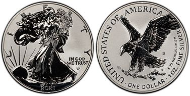 2021-S $1 Silver Eagle Rev PR - Type 2 Designer Edition - First Strike PR69