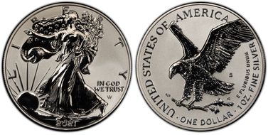 2021-S $1 Silver Eagle Rev PR - Type 2 Designer Edition - First Strike PR70