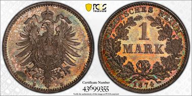 1874-D Mark J-9 MS65