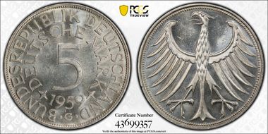 1959-G 5 Mk J-387 MS64