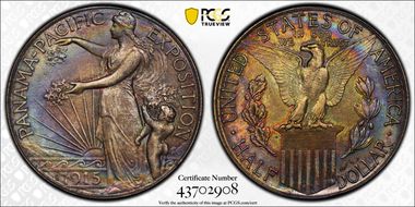 1915-S 50C Panama-Pacific AU58+ 