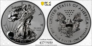 2021-W $1 Silver Eagle Rev PR - Type 1 Designer Edition - First Strike PR70