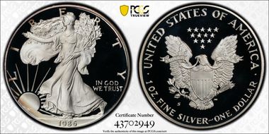 1986-S $1 Silver Eagle PR69DCAM