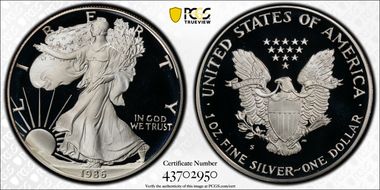1986-S $1 Silver Eagle PR69DCAM