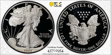 1988-S $1 Silver Eagle PR69DCAM