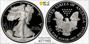 1990-S $1 Silver Eagle PR70DCAM