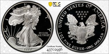 1990-S $1 Silver Eagle PR70DCAM