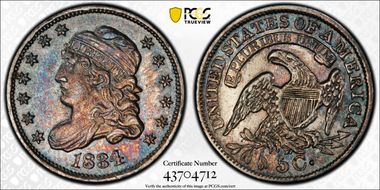 1834 H10C LM-1, FS-301, 3/Inverted 3 AU58