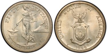 1944-S 50C KM-183  Ag MS66