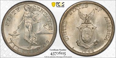 1944-S 50C KM-183  Ag MS66