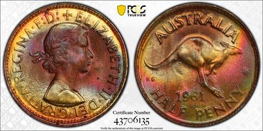 1961 Y. (p) 1/2D MS66+ RB