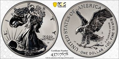 2021-S $1 Silver Eagle Rev PR - Type 2 Designer Edition - First Strike PR70