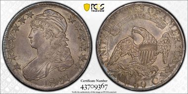 1827 50C Square Base 2 MS61