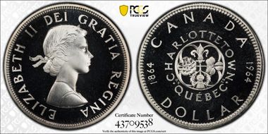 1964 S$1 Confederation Ag PL68DCAM