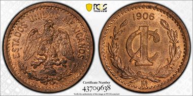 1906-Mo 1C Narrow Date KM-415 MS63RB