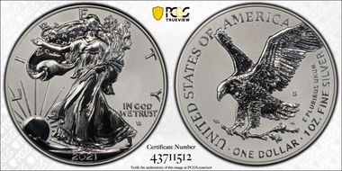 2021-S $1 Silver Eagle Rev PR - Type 2 Designer Edition - First Strike PR70