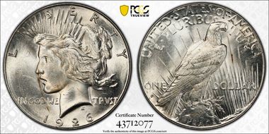 1926-S $1 VAM 4, Dot Variety MS64