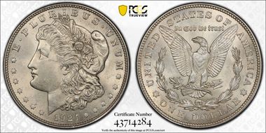 1921 $1 Morgan MS62