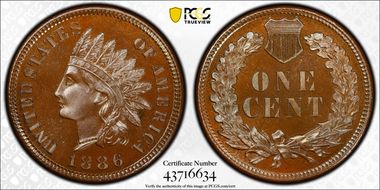 1886 1C Type 1 PR67BN