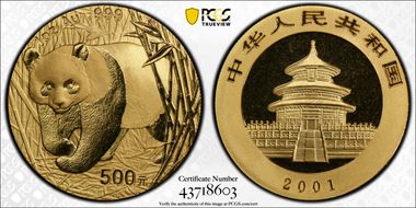 2001 500 Yn Panda Gold PAN-335A MS69