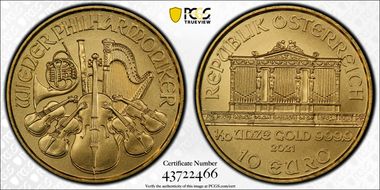 2021 € 10 Vienna Philharmonic MS70