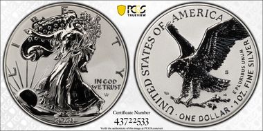 2021-S $1 Silver Eagle Rev PR - Type 2 Designer Edition - First Strike PR69