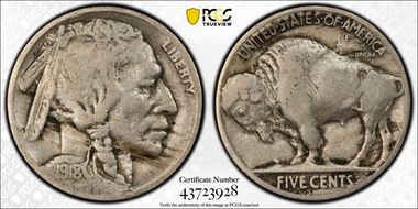 1918-S 5C 2 Feathers, FS-401 F12