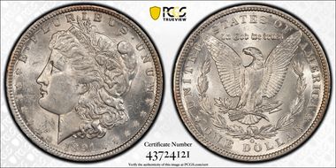 1891-O $1 VAM 3A Weak E Rev MS60