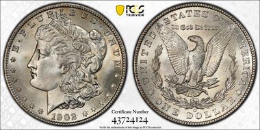 1902-O $1 VAM 25, Doubled Ear MS65